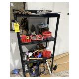 SHELVING UNIT WITH CONTENTS - TOOLS, HARDWARE, SPE