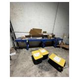 WOOD WORK TABLE WITH 4 TRAY SPOTS - 12'x2'