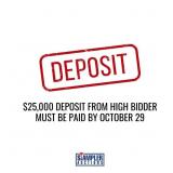 $25,000 DEPOSIT FROM HIGH BIDDER MUST BE PAID BY T