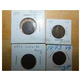 (4) Indian Head pennies (91-93)