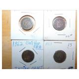 (4) Indian Head pennies (59-63)