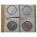 (4) 1968-D half dollars