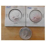 (1) 1965,(2) 1966 half dollars