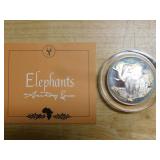 Franklin Mint 1971 Elephants sterling coin
