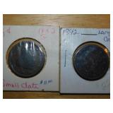 (2) 1842 Large one cent