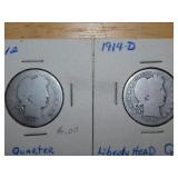 1912,1914-D liberty head Quarters