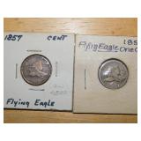 (2) 1857 Flying Eagle pennies