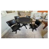 5PC FLIP-TOP POKER TABLE & SWIVEL CHAIRS