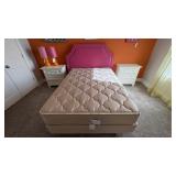 4PC QUEEN HEADBOARD & FULL MATTRESS SET