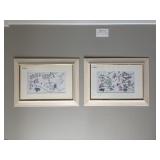 2 PC FRAMED WALL ART