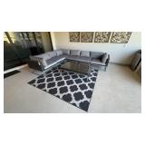 3PC OUTDOOR SECTIONAL, TABLE & RUG
