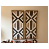 2PC WOODEN WALL ART