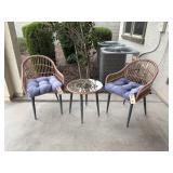 3PC OUTDOOR CHAIRS & TABLE