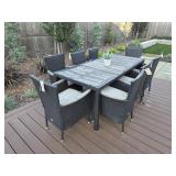 9PC OUTDOOR DINING TABLE & CHAIRS