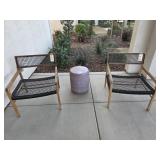 3PC OUTDOOR ARMCHAIRS & SIDE TABLE