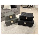 4PC FAUX LEATHER Dï¿½COR BOXES