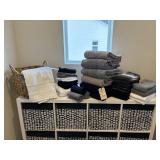 ASSORTED TOWELS & BASKET