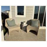3PC  OUTDOOR CHAIRS & TABLE