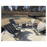 5PC ADIRONDACK CHAIRS & FIRE PIT