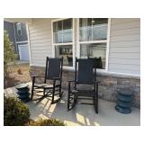 4PC OUTDOOR ROCKING CHAIRS AND SIDE TABLE
