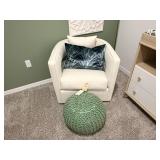 2PC SWIVEL CHAIR & POUF