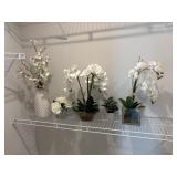 5PC FAUX FLORAL & FAUX GREENERY