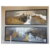 2PC LARGE FRAMED CANVASES