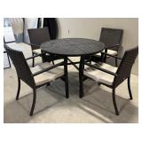 5PC OUTDOOR DINING TABLE & CHAIRS