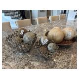 3PC METAL DECORATIVE VASES W/ORBS