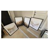 4PC ASSORTED FRAMED PRINTS