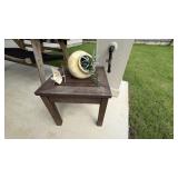 2PC OUTDOOR TABLE & FAUX PLANT