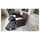 4PC OUTDOOR CHAIRS & OTTOMANS