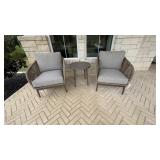 3PC OUTDOOR ARMCHAIRS & TABLE