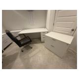 4PC DESK, FILE CABINET, DRAWER UNIT & CHAIR