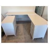 3PC L-SHAPED DESK & FILE CABINET