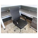 4PC L-SHAPED DESK, CHAIR & FILE CABINET