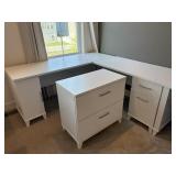 2PC DESK & FILE CABINET
