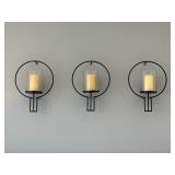 3PC WALL CANDLE HOLDERS