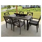 7PC OUTDOOR DINING TABLE AND CHAIRS