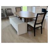 5PC DINING TABLE, BENCHES AND CHAIRS