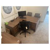 3PC L-SHAPED DESK & OFFICE CHAIR