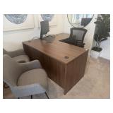 3PC L-SHAPED DESK & OFFICE CHAIR