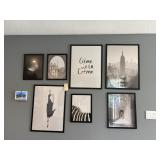 7PC ASSORTED FRAMED PRINTS
