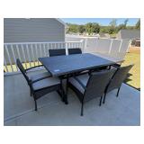 7PC OUTDOOR DINING TABLE & CHAIRS