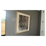 2PC FRAMED TEXTILE PRINTS