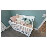 2PC CRIB & MATTRESS W/ BEDDING
