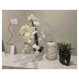 3PC VASES W/ FAUX GREENERY