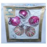 Vintage glass Christmas tree ornaments in box