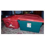 2 storage totes - Glass Christmas tree ornaments
