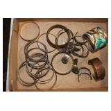 18 bangles - 2 cuff bracelets - 7 antique spoon
